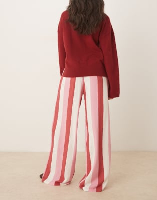 Asos Design Linen Blend Pull On Pants In Pink