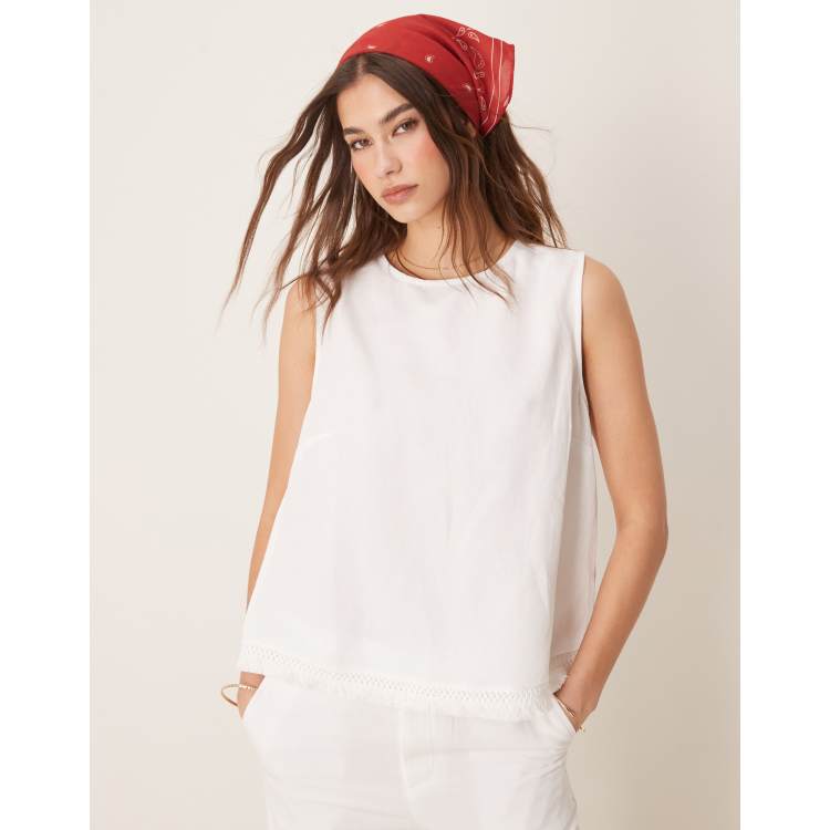 売れ筋商品|||タハリエーエスエル  カットソー トップス レディース Women's Shimmer Mock-Neck Sleeveless Top White 71ePKasl4FL._UY1000_.jpg