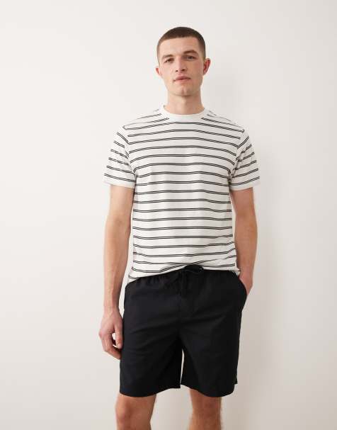 ASOS DESIGN linen blend short in short length in black - view 1