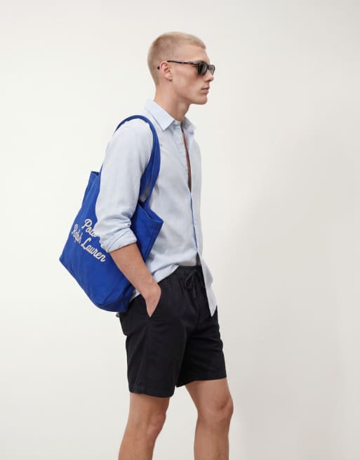 ASOS DESIGN linen blend short in short length in black, 3 of 5