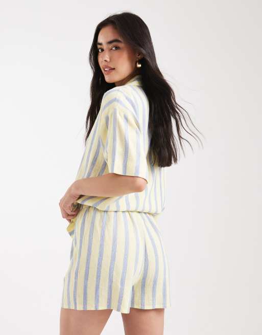 ASOS DESIGN linen blend shorts in stripes - part of a set, 3 of 5