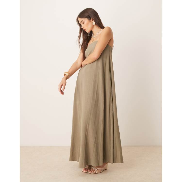 asos strapless maxi dress ASOS Design - Draped Strapless Maxi Dress - Women - Viscose/Polyester - 8 US