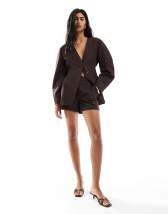 Esmee Exclusive beach shorts in brown - part of a set