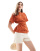 ASOS DESIGN linen blend tee with open back in rust