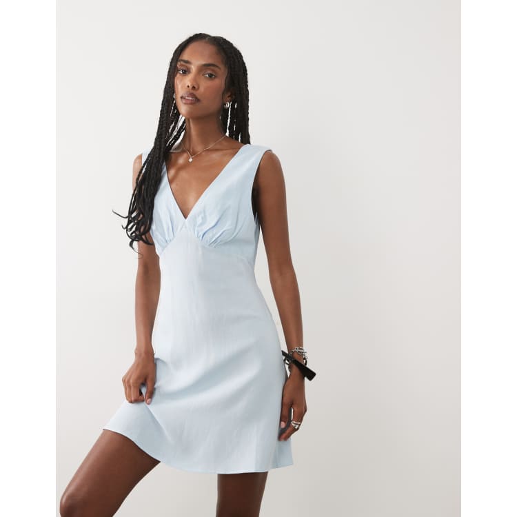 v neck halter cocktail dress Plunging V Neck Halter Gown - Cream