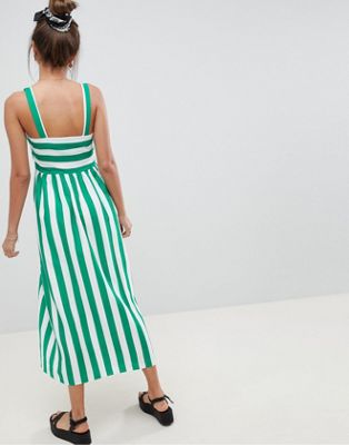 green striped maxi dress