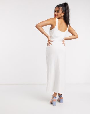 white cami maxi dress