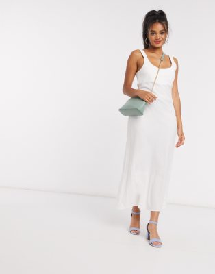 white maxi cami dress