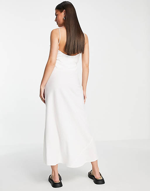 Dresses linen cami maxi dress in white 
