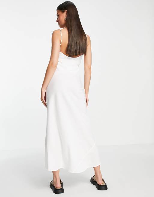 Asos white linen dress sale