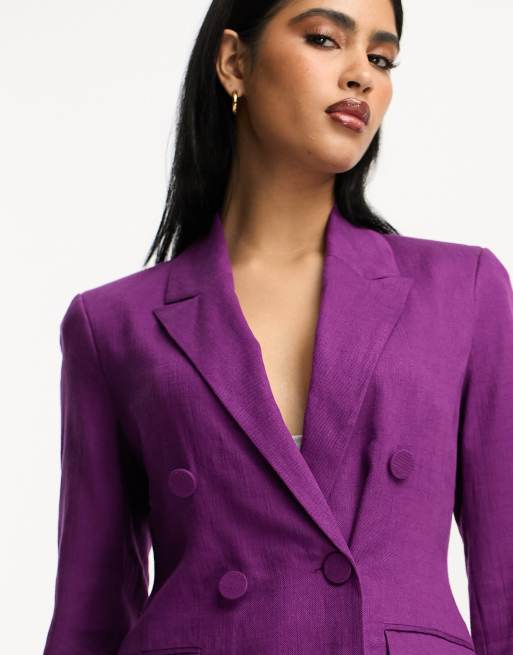 Purple deals linen blazer