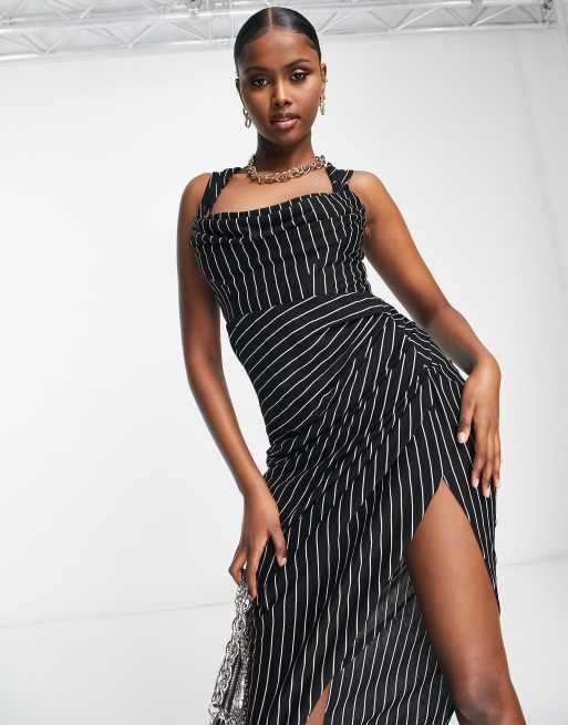 Asos stripe 2025 midi dress