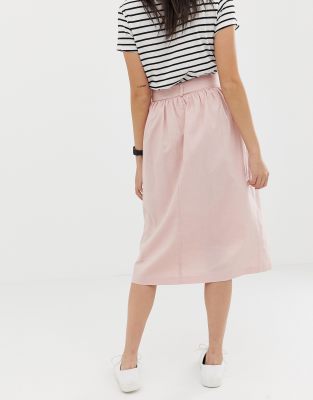 asos linen midi skirt