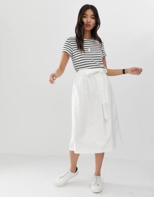 asos linen midi skirt
