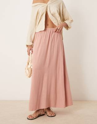 Asos Design Linen Look A-line Maxi Skirt