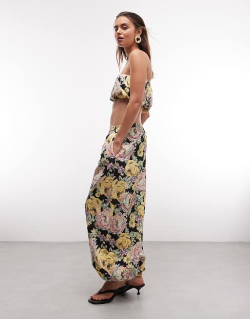 ASOS DESIGN bubble top in black floral - part of a set, 3 of 3