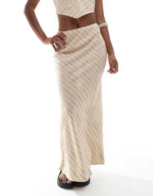 Asos Design Linen Look Bias Maxi Skirt
