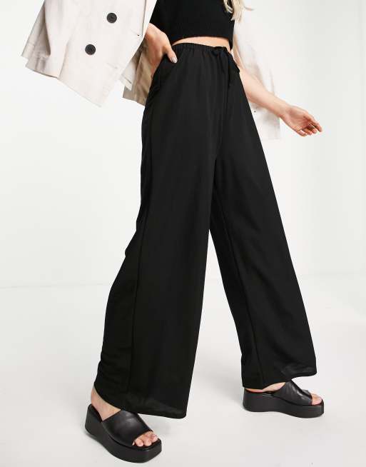 Black wide hotsell leg linen pants