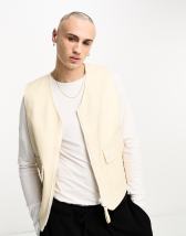 Topman oversized liner jacket with onion quilting in cream | ASOS