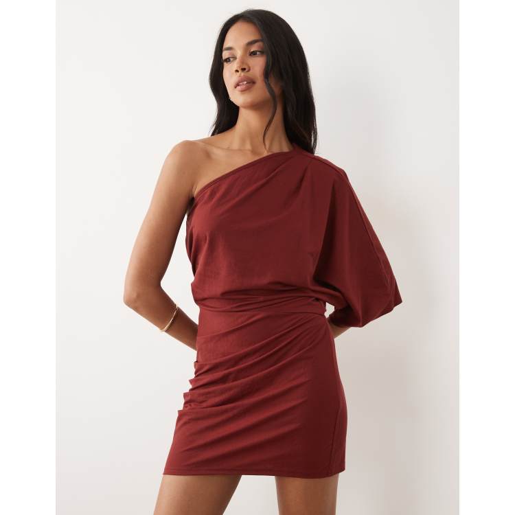 rust linen dress Women's Rust Linen Look Shirred Waist Maxi Dress