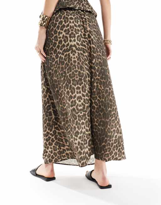 Asos leopard maxi skirt hotsell