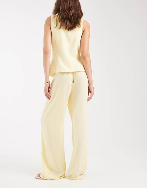 ASOS DESIGN linen look pants in buttermilk - part of a set, 5 of 5