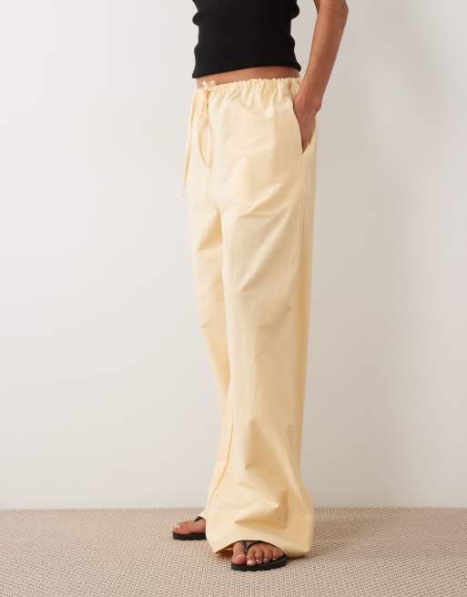 ASOS DESIGN linen look pants in buttermilk (part of a set), 2 of 5