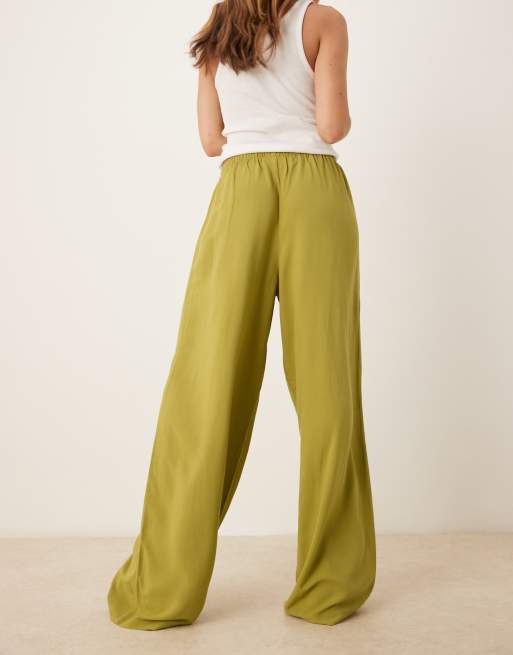 ASOS DESIGN linen blend pull on pants