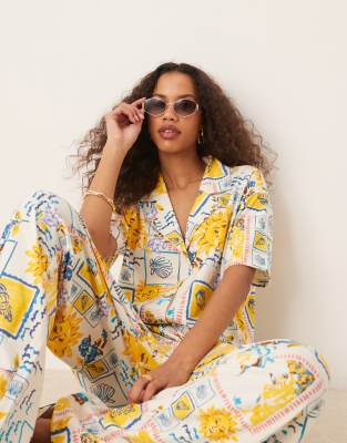 Asos Design Linen Look Revere Shirt