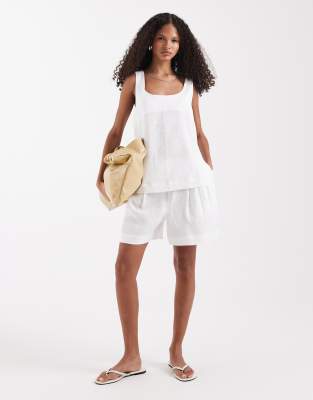Asos Design Linen Look Shell Top In White