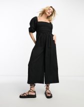 ASOS DESIGN wrap tie jumpsuit in black | ASOS