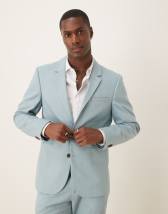 Jack & Jones Premium linen mix slim fit suit blazer in beige 