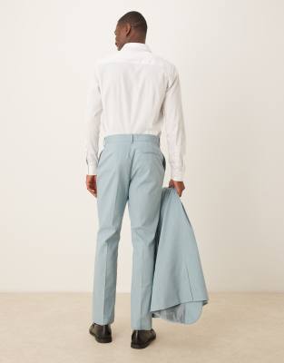 Asos Design Linen Look Slim Suit Pants With Front Pleat