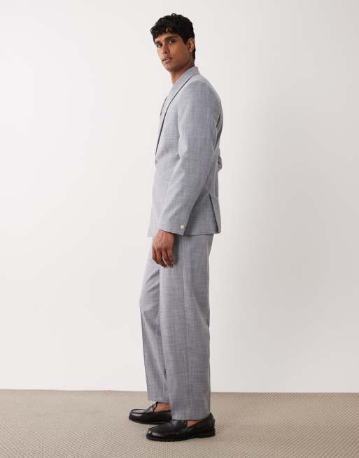 grey linen dress pants SUITSUPPLY Light Grey Slim Leg Straight Pants, Linen Cotton, Size: 44S, Men's Trousers