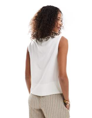 Asos Design Linen Look Throw On Tank Top