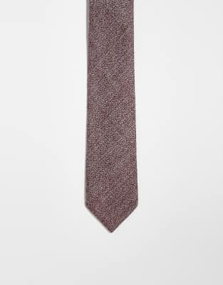 linen look tie in burgundy-Green