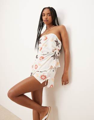 Asos Design Linen Look Tie Side Shorts