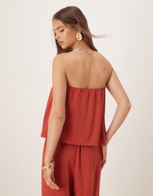 Asos Design Linen Look Trapeze Bandeau Top