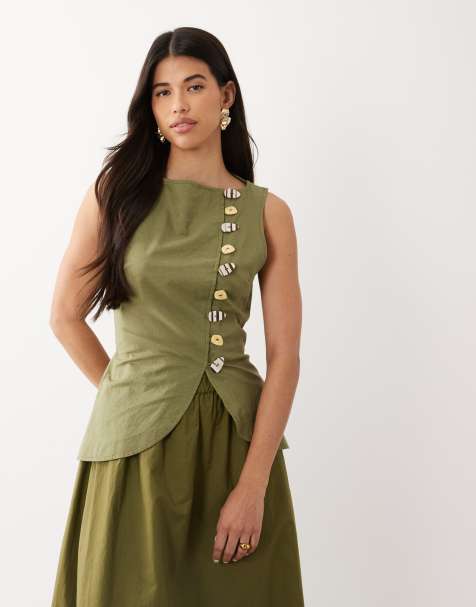 Green Linen Dresses | Shop at ASOS
