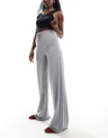 [ASOS DESIGN] ASOS DESIGN linen look wide leg pants in charcoal-Grey 4 Charcoal
