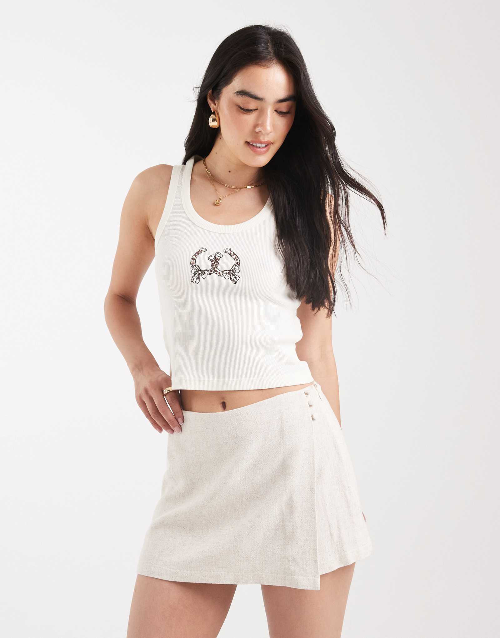 ДИЗАЙНЕРСКОЕ белье ASOS look wrap skort из натурального