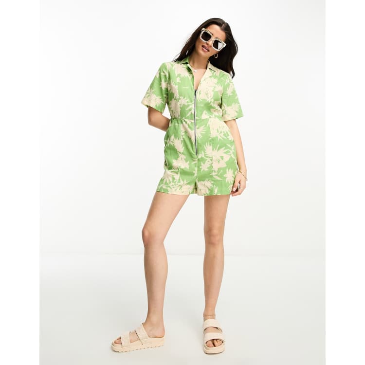 Tanning store In The Tropics Yellow Multi Floral Print Romper