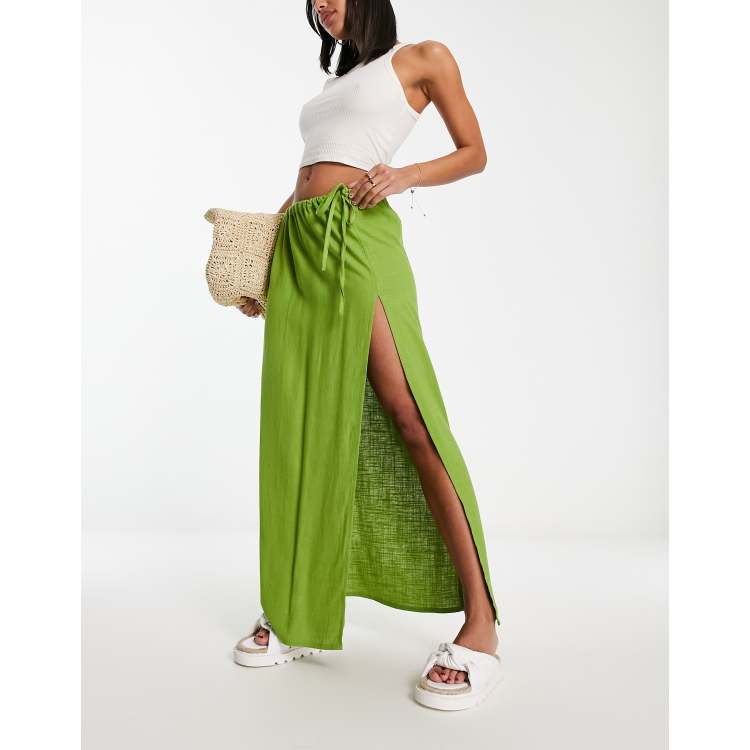 スカート [ODLYWORKSHOP] Layered Hybrid Skirt Tie Flare Maxi Skirt | Love, Bonito US