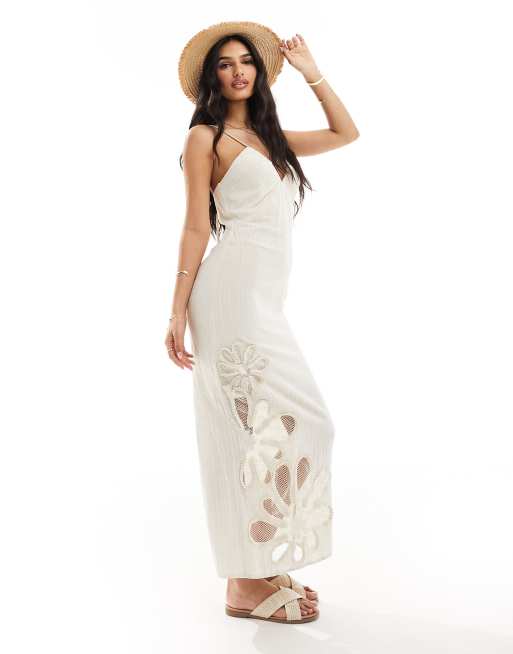 uo amber button down linen midi dress SYMI V-neck linen dress main image 1