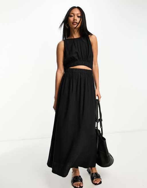 ASOS DESIGN multiway bikini detail midi sundress in black