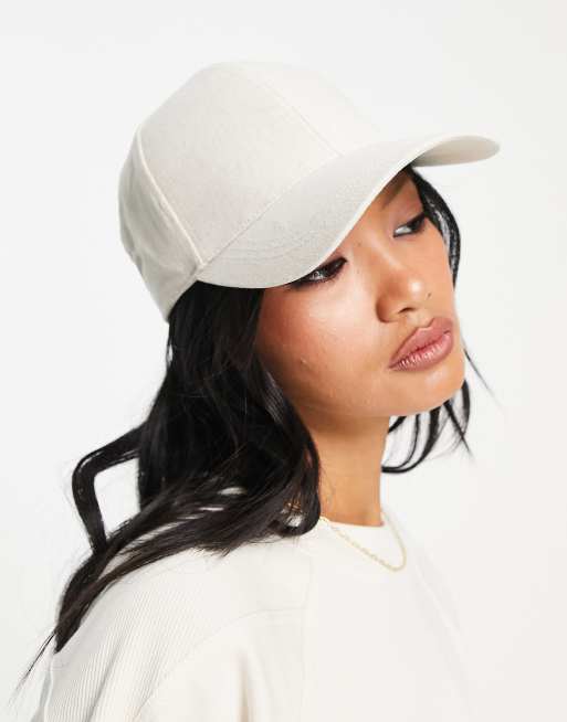 ASOS DESIGN linen mix cap in natural | ASOS