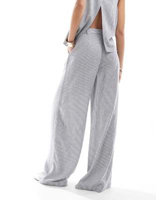 ASOS DESIGN LINEN MIX WIDE LEG PANTS 