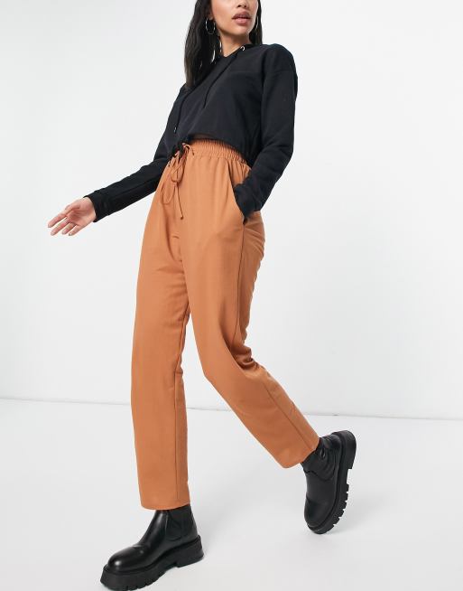 ASOS DESIGN linen - peg pants in rust
