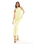 [ASOS DESIGN] ASOS DESIGN linen racer maxi sundress in honey dew-Yellow 18 Honey Dew