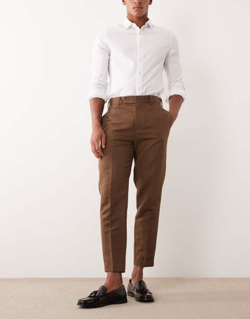 chinese dress ladies Men's Linen Suit Pants L / Light Brown main image 1